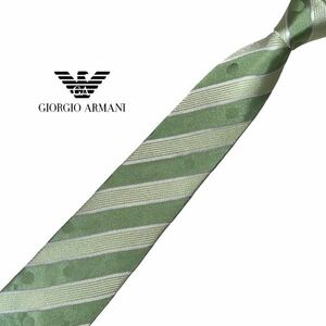 GIORGIO ARMANI ネクタイ ストライプ/ドット柄 USED ジョルジオアルマーニ メンズ服飾小物 ネコポス可 中古 t482