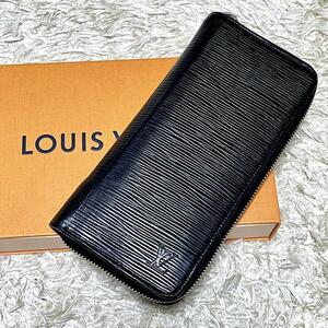 【美品】ルイヴィトン エピ ジッピーウォレット ヴェルティカル 長財布 黒　ブラック　ノワール　Louis Vuitton　シルバー金具　ロゴ金具