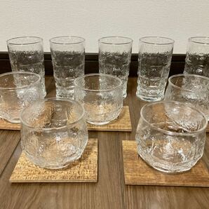 佐々木硝子 冷茶グラス、タンブラー各5個セット 昭和レトロ 送料無料の画像2