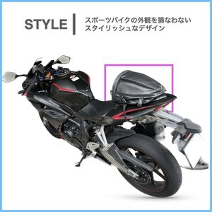 大容量！バイク用 リアシートバッグ 日帰り スポーツ ストラップ付き タンデムシート