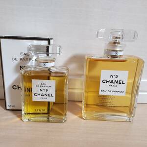 CHANEL シャネル 香水２点まとめ No19 19番 50ml／No5 5番 100ml オードゥパルファム 残量多 ほぼ満量◆18679・18774