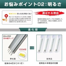 送料無料 1本 一体型台座付 100w led蛍光灯 超広角 1灯・4灯相当 直管LED蛍光灯 50W 100W形相当 9200LM 6000K AC110V DN40A_画像3