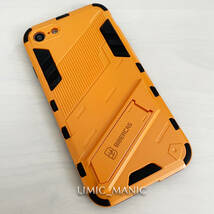 iPhone 7 8 SE (第2世代/第3世代) SE2 SE3 ケース スマホ バンパー アーマー スタンド マグネットホルダー対応 オレンジ アイフォン_画像2