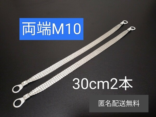 マフラーアース 端子サイズ両方10mm 30cm2本 アーシング マフラー