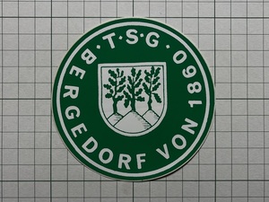 ドイツ 古いステッカー：T.S.G. Bergedorf von 1860 ハンブルグ サッカー ビンテージ 海外 +Da