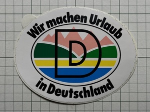 ドイツ 古いステッカー：休暇はドイツで D 国識別 ビンテージ 海外 +Je