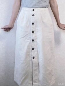 GU　 フロントボタンコーデュロイタイトスカート　綿100