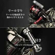 リールスタンド　フックキーパー・バランサーウェイト付き　46mm　ブラック・レッド　GOMEXUS R4BKRD-P_画像2