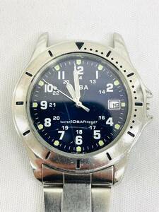 D6577*0.5 SEIKO Seiko ALBA Alba V742-8A40 wristwatch navy blue face 10 atmospheric pressure waterproof Date quarts men's 