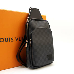 【使用わずか】 新型 LOUIS VUITTON ルイヴィトン ダミエ グラフィット アヴェニュー スリングバッグ ワンショルダーバッグ ブラック 2376