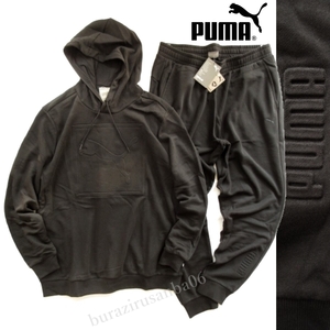 未使用 PUMA プーマ ビッグキャット スウェット パーカー フーディー スウェットパンツ 上下 セットアップ メンズ US/L 日本XL相当 黒