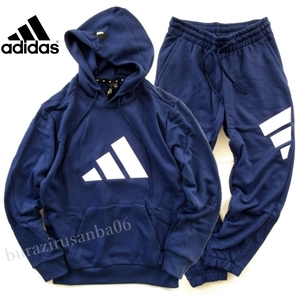 メンズ XO(2XL)◆未使用 定価1.3万 adidas アディダス スウェット 上下 グラフィック BIGロゴ パーカー スウェットパンツ セットアップ