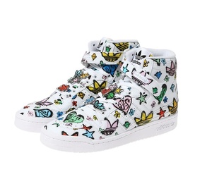 Цена по каталогу 25300 иен Новый подлинный adidas x Jeremy Scott Limited коллаборация adidas Jeremy Scott Forum 84 HI Monogram 27cm