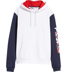 特大!! USA正規品 【4XL】 FILA フィラ JAMISON スウェット プルオーバー パーカー 白 ホワイト アメリカ限定 オールドスクール 90年代 