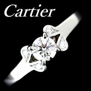  Cartier ba Rely na бриллиант 0.27ct E-VVS2-3EX кольцо #50