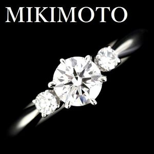  Mikimoto бриллиант 0.40ct D-VS1-3EX кольцо Pt950