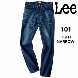 Lee 101 TIGHT NARROW/デニムパンツ/日本製/ユーズド加工/ストレッチ/チェーンステッチ/ヒゲ/スリム/タイトナロー/インディゴ/LM9305/W29