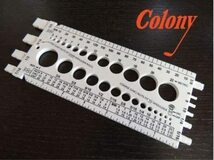 Colony コロニー ボルト ネジ ピッチゲージ インチ ミリ 測定 工具 外車 アメ車 22x8.5cmx0.6cm_画像2