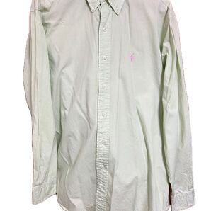 vintage POLO Ralph Lauren シャツ 黄緑 ピンクロゴ