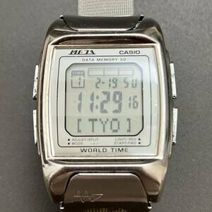 CASIO/カシオ/META メタ ME-110 WORLD TIME ワールドタイム DATA MEMORY 30/メタルバンド レトロポップ ウォッチ