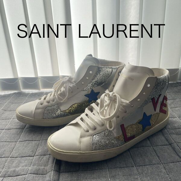SAINT LAURENT サンローランパリ シグネチャー コート クラシック SL/06 ラブ ハイカット スニーカー レザー