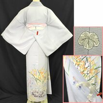 〇きものマーチ〇加賀友禅 魚津誠 色留袖 一つ紋 草花 鳥〇美品 311mo45_画像2