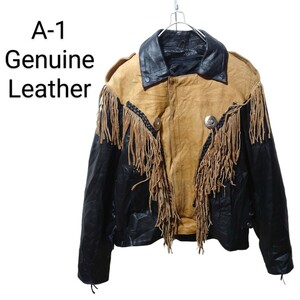 【A-1 Genuine Leather】フリンジ付レザージャケット A1399