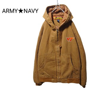 【ARMY★NAVY】企業ロゴ 中綿入り ダックアクティブジャケット S-180