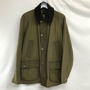 良品　バブアー Barbour 裏地チェック柄 衿コーデュロイ ジャケット Mサイズ カーキ メンズ タータンチェック 由D1101-42