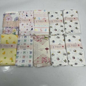 新品 未使用 かわいい tenugui 10点 34x90cm 日本製 ガーゼのてぬぐい パンダ タオル ねこ 日本製 日本手拭い グッドデザイン賞 梶D1109-13