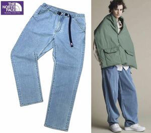 新品同様 正規品 THE NORTH FACE PURPLE LABEL ナナミカ ノースフェイス パープルレーベル NT5050N Webbing Belt Denim Pants ジーンズ 36