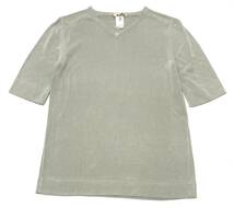 正規品 HERMES エルメス knit S/S T-shirt 半袖 コットン ニット トップス Vネック Tシャツ M メンズ_画像4