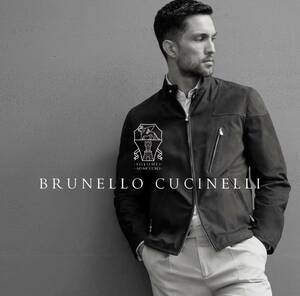 K89★美品★22AW★極上カーフ ヌバック レザージャケット ブルネロクチネリ BRUNELLO CUCINELLI シングル ライダースジャケット ブラウン