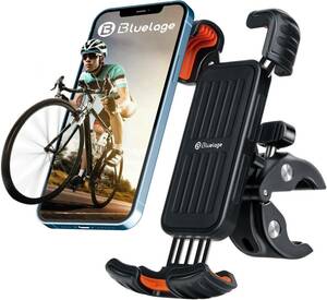 Bluelage 自転車 スマホ ホルダー 1秒ロック オートバイ 強力 全面保護 防振 落下防止 片手操作 角度調整 360°回転 uber 4.7-6.8インチ