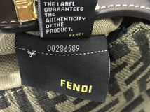 FENDI フェンディ ミニバケット レザー ショルダーバッグ アクセサリーポーチ ハンド ズッキーノ ズッカ FF金具_画像10