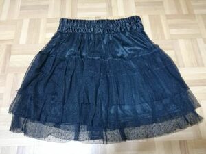 y3137*one after another nice claup* dot pattern chu-ru3 step frill miniskirt * black 