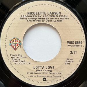 【試聴 7inch】Nicolette Larson / Lotta Love 7インチ 45 muro koco シティポップ AOR フリーソウル City Pop Joey Negro Neil Young