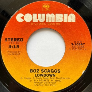 【試聴 7inch】Boz Scaggs / Lowdown 7インチ 45 muro koco シティポップ AOR フリーソウル City Pop