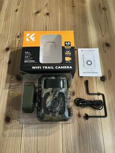 K&F Concept トレイルカメラ 4K 48MP Wi-Fi対応 Bluetooth 120° 超広検知範囲 不可視光赤外線 超高速距離トリガー 人感センサー