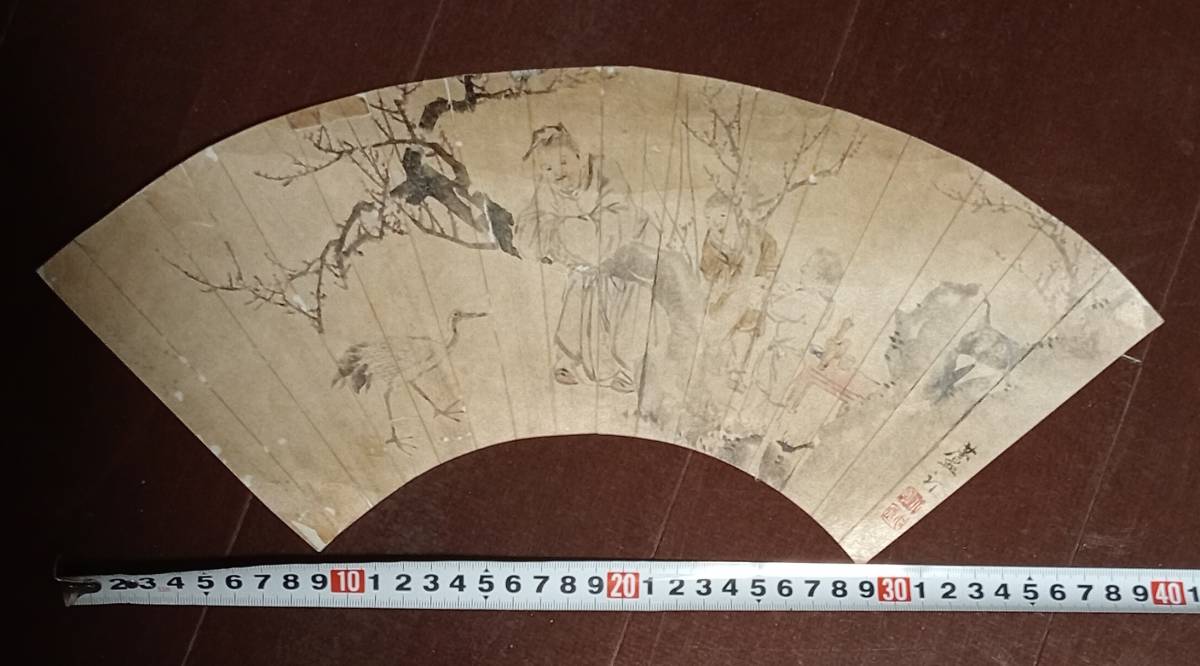 Figurine de fan de la dynastie Qing, Lu Tingming, ouvrages d'art, peinture, Peinture à l'encre