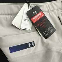 新品【メンズL】灰 アンダーアーマーフリースUNDERARMOUR ゴルフ 防寒 テーパード パンツ 10分丈 裾上げ不要_画像4