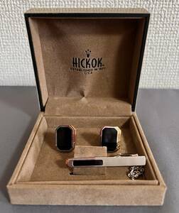  formal [HICKOK onyx cuffs button + tiepin black original box attaching ]hi cook tuxedo . clothes wedding party U.S.A.