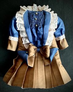  bisque doll for dress 56cm front after doll for indigo / dark brown antique . Vintage. cloth England speciality atelier French style 