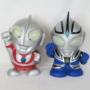 1円【ジャンク】RUN'A ラナエンタテイメント/ウルトラマン ビッグ貯金箱 2点セット/81