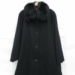 1円【美品】PIERRE BALMAIN ピエールバルマン/カシミアロングコート サガフォックス ファーコート/06