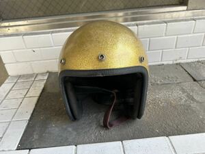 70s ヴィンテージ　ヘルメット　PIP GP-2 ハーレー 当時物　ラメ　ゴールド