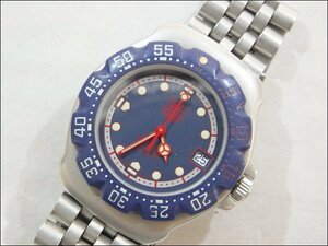 動作品 TAG HEUER/タグホイヤー◆フォーミュラ1/370.513◆デイト クオーツ 青文字盤 SS 回転ベゼル コマ有