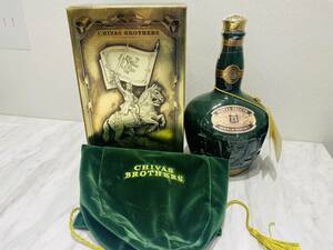 A527 1円～ 未開封 ROYYAL SALUTE ロイヤルサルート 緑 グリーン 21年 陶器 洋酒 古酒 スコッチ ウイスキー 1000ml 43度 1890g 1L