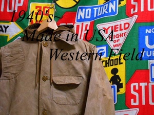 ★コの字留めCONMAR★Made in USA製アメリカ製Western Fieldウェスタンフィールドビンテージハンティングジャケット40s50s40年代50年代M位