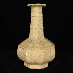 ▽鴻▽宋 哥窯 冰裂紋 弦紋瓶 古陶瓷品 置物 古賞物 中国古玩 中国古美術